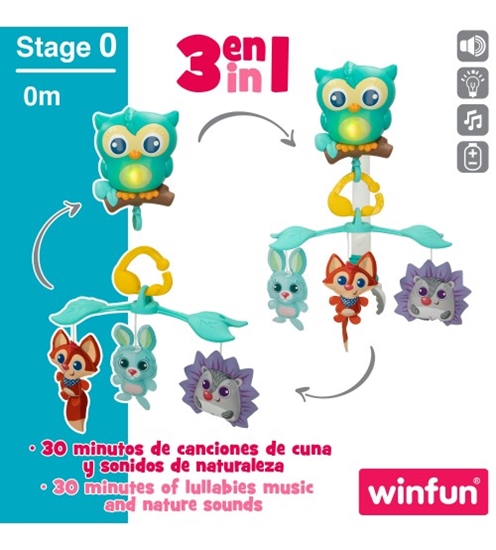 Picture of Karuselis muzikālais uz baterijām bērnu gultiņai no 0 men CB46704