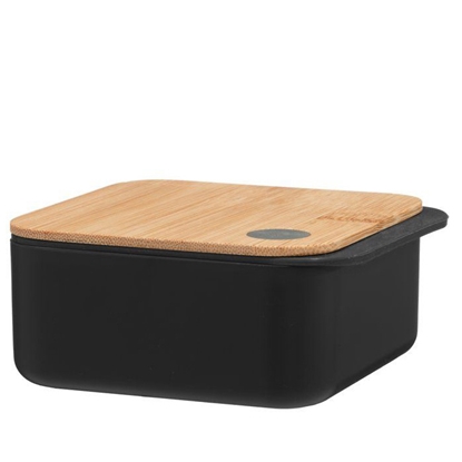 Attēls no Kaste uzglabāšanai Maku ar koka vāku 0.28l melna