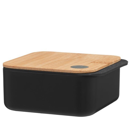 Изображение Kaste uzglabāšanai Maku ar koka vāku 0.28l melna