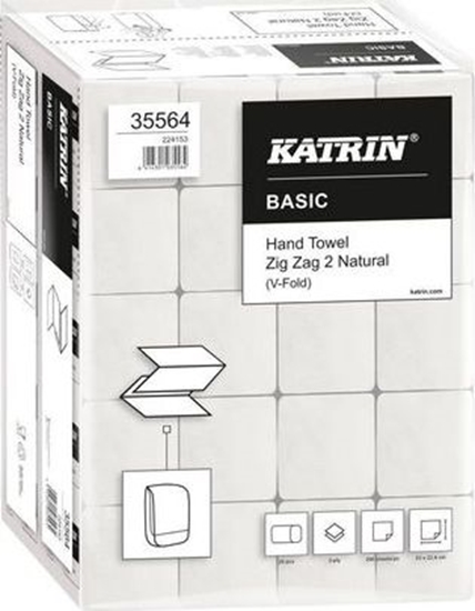 Picture of Katrin Rcznik katrin basic zig zag 2 biay 2-warstwy handy pack 20/kar