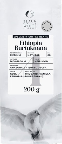Picture of Kawa ziarnista Black Crow White Pigeon Ethiopia Burtukaana 200 g