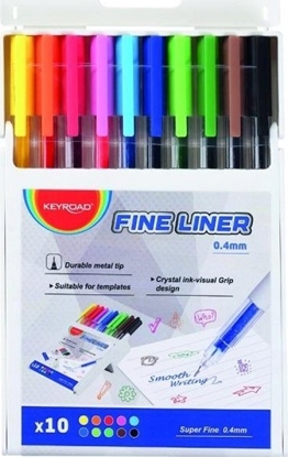 Picture of Keyroad Cienkopis KEYROAD, 0,4mm, 10 szt., plastikowe pudeko