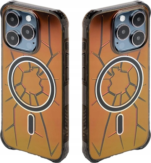 Изображение Kingxbar Etui silikonowe MagSafe Kingxbar PQY Crack Series do iPhone 15 Pro Max - czarne