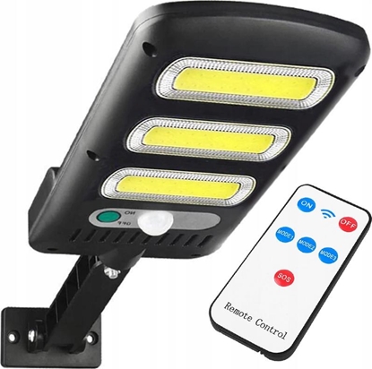 Attēls no Kinkiet LTC Lampa solarna LTC 3 x LED COB 24 W, 1800 lm, czujnik ruchu i zmierzchu, akumulator 1800 mAh, pilot.