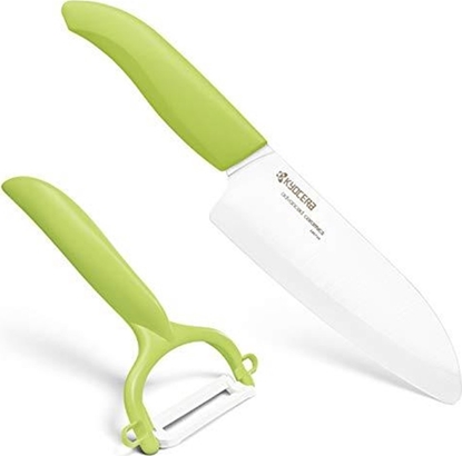 Изображение Kyocera Kyocera FK140CP10NGR SANTOKU KNIFE & PEELER Set, knife (14 cm blade) and peeler, Green