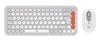 Изображение Klaviatūra + Pele Logitech POP ICON COMBO OFF White Orange US