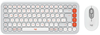 Изображение Klaviatūra + Pele Logitech POP ICON COMBO OFF White Orange US