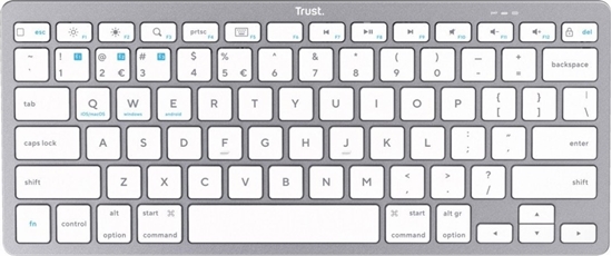 Изображение Klaviatūra Trust Wireless Bluetooth Keyboard Silver