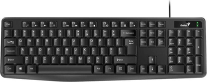 Изображение Klawiatura + mysz Genius Genius KB-117, klawiatura US, klasyczna, wodoodporny rodzaj przewodowa (USB), czarna, nie