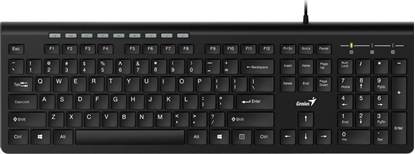 Изображение Klawiatura + mysz Genius Genius Slimstar 230, klawiatura US, multimedialny, slim rodzaj przewodowa (USB), czarna