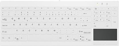 Attēls no Klawiatura Cherry AK-C7412F MEDIC CORDED KB NOR WRLS TOUCHPAD NUMPAD IP68 WHITE