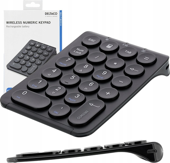 Picture of Klawiatura Deltaco numeryczna bezprzewodowa klawiatura 22 klawisze czarna 2.4GHz