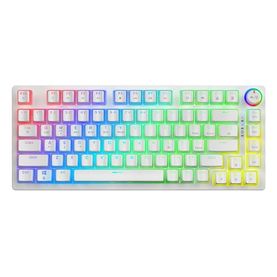 Изображение Klawiatura mechaniczna bezprzewodowa SAVIO PHENIX WHITE Gateron Yellow, Pudding