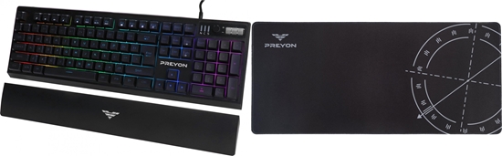 Picture of Klawiatura PREYON Klawiatura Preyon Long Claw Alpha (PLCA104B) + Podkadka gamingowa Preyon Falcon Speed XL (PFS90)