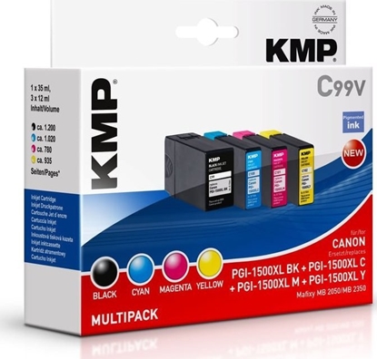 Picture of Tusz KMP Patrone Canon PGI1500XLY comp. Multipack C99V - 1564,0050