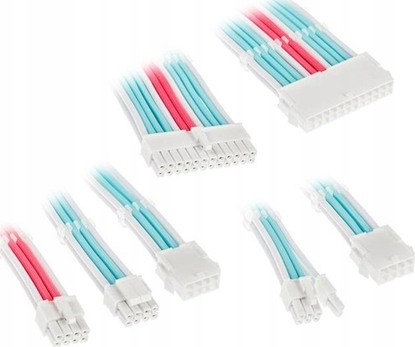 Picture of Kolink Kolink Core Adept Braided Cable Extension Kit - Brilliant White/Neon Blue/Pure Pink