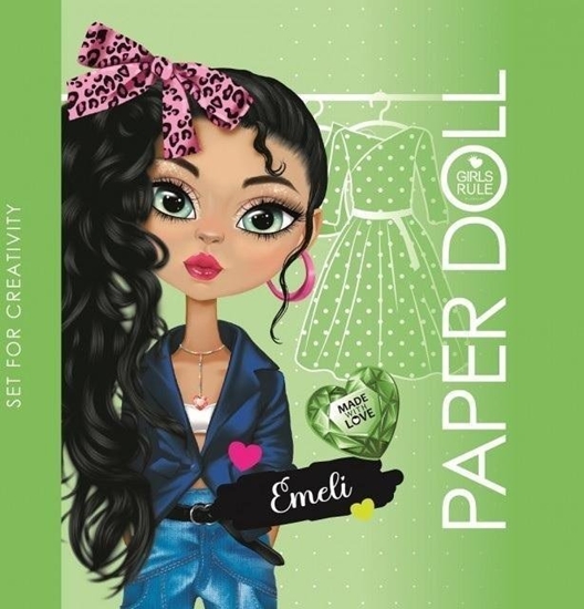 Изображение Kolorowanka 140x140 Lalka do wycinania Emeli ziel.