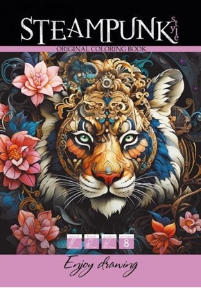 Picture of Kolorowanka A4 8 obrazków Steampunk Tygrys