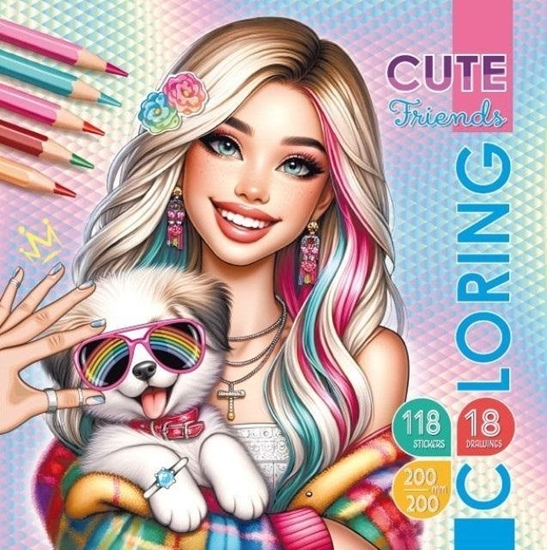 Изображение Kolorowanka z naklejkami 200x200 Zwierzcy przyjac