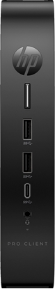 Изображение Komputer HP HP Pro t550 - Thin Client - USFF - 1 x Celeron J6412 / 2 GHz - RAM 8 GB - Flash 32 GB - eMMC - UHD Graphics - 1GbE, Bluetooth 5.2 - WLAN: 802.11a/b/g/n/ac/ax, Bluetooth 5.2 - HP ThinPro - Monitor: keiner - Tastatur: Deutsch