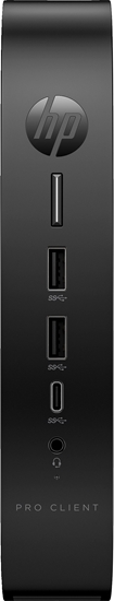 Изображение Komputer HP HP Pro t550 - Thin Client - USFF - 1 x Celeron J6412 / 2 GHz - RAM 8 GB - Flash 32 GB - eMMC - UHD Graphics - 1GbE, Bluetooth 5.2 - WLAN: 802.11a/b/g/n/ac/ax, Bluetooth 5.2 - HP ThinPro - Monitor: keiner - Tastatur: Deutsch