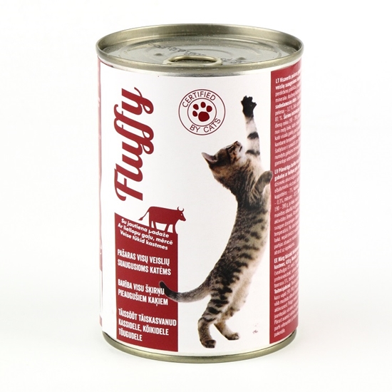 Picture of Konservi kaķiem FLUFFY, ar liellopa gaļu, 410g