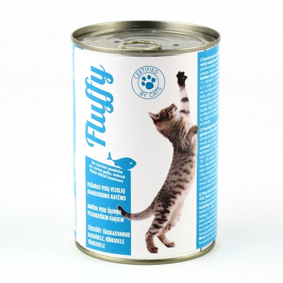 Picture of Konservi kaķiem FLUFFY, ar zivīm, 410g