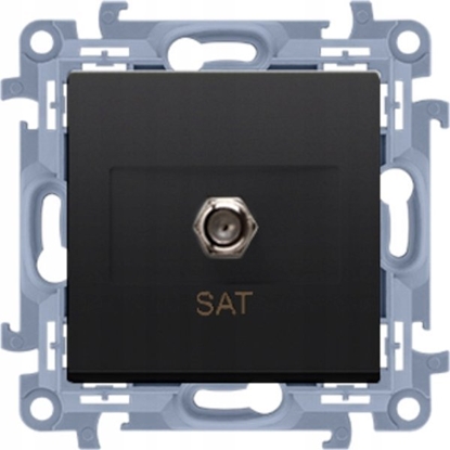 Attēls no Kontakt-Simon Gniazdo antenowe Kontakt-Simon Simon 10 CASF1.01/49 typu "F" pojedyncze  modu czarny mat