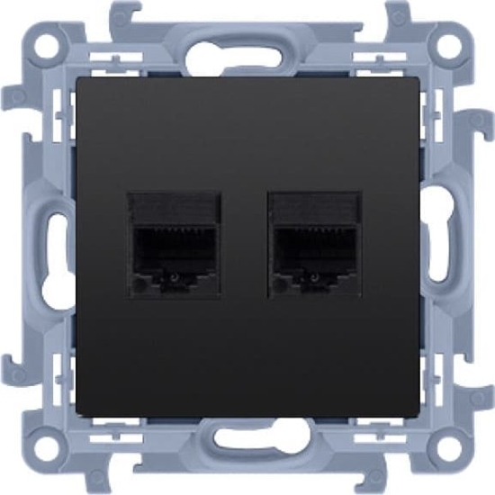 Picture of Kontakt-Simon Gniazdo komputerowe Kontakt-Simon Simon 10 C5T.01/49 RJ45 kategoria 5e + telefoniczne RJ11 modu czarny mat
