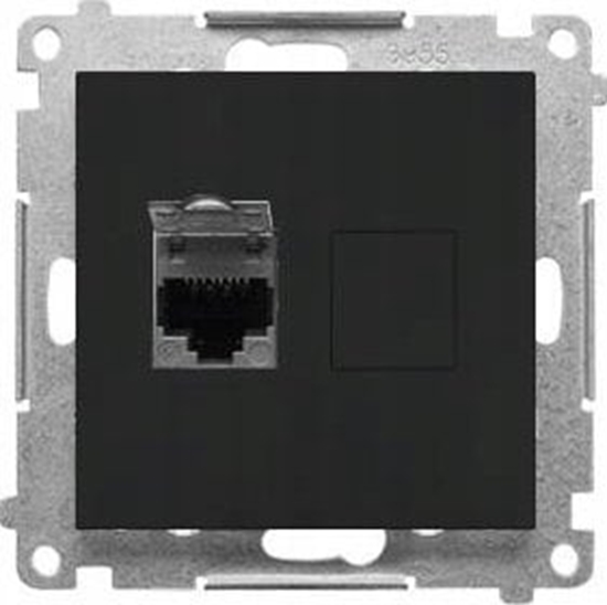 Picture of Kontakt-Simon Gniazdo komputerowe RJ45 Kontakt-Simon 55 T61.01/149 pojedyncze kategoria 6, z przeson przeciwkurzow modu czarny mat