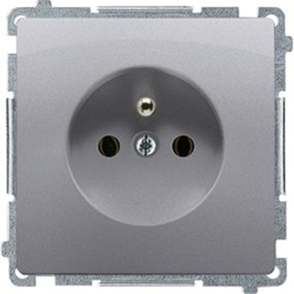 Picture of Kontakt-Simon Gniazdo pojedyncze Simon Basic z uziemieniem 16A inox (BMGZ1.01/21)
