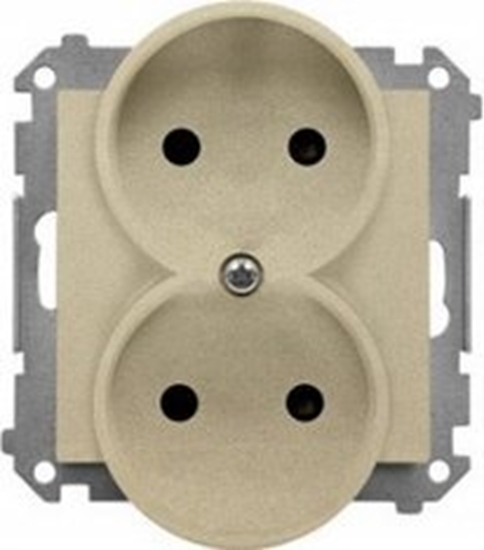 Picture of Kontakt-Simon Gniazdo wtyczkowe Kontakt-Simon 55 TG2MCZ.01/144 podwójne bez uziemienia z przesonami modu 16 A, 250V~, szybkozcza szampaski mat