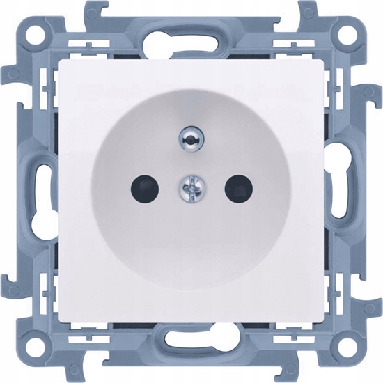 Picture of Kontakt-Simon Simon 10 Gniazdo wtyczkowe pojedyncze z uziemieniem z przesonami torów prdowych biay 16A CGZ1CZ.01/11