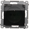 Picture of Kontakt-Simon Simon 54 Gniazdo do wersji IP44 z usz. (modu) 16A 250V klapka transparentna czarny mat usz. do ramek S54 PREMIUM DGZ1BZ.01/49A