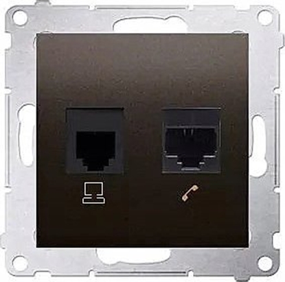 Picture of Kontakt-Simon Simon 54 Gniazdo komputerowe RJ45 kategoria 5e + telefoniczne RJ12 (modu) czarny mat D5T.01/49