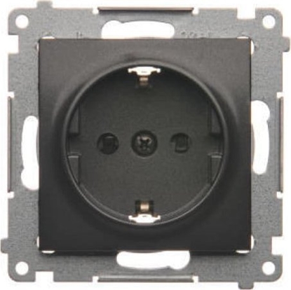 Picture of Kontakt-Simon Simon 54 Gniazdo Schuko z przesonami (modu) 16A 250V zaciski rubowe czarny mat DGSz1Z.01/49