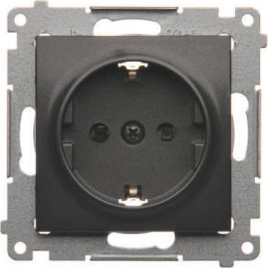 Picture of Kontakt-Simon Simon 54 Gniazdo Schuko z przesonami (modu) 16A 250V zaciski rubowe czarny mat DGSz1Z.01/49