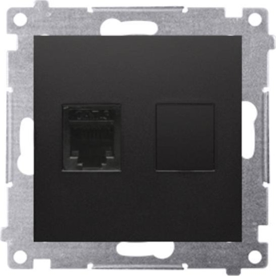 Picture of Kontakt-Simon Simon 54 Gniazdo telefoniczne pojedyncze RJ12 (modu) czarny mat DT1.01/49