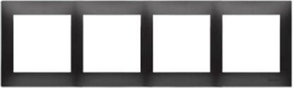 Picture of Kontakt-Simon Simon 54 Premium Ramka 4-krotna PREMIUM IP20 / IP44 czarny mat DR4/49