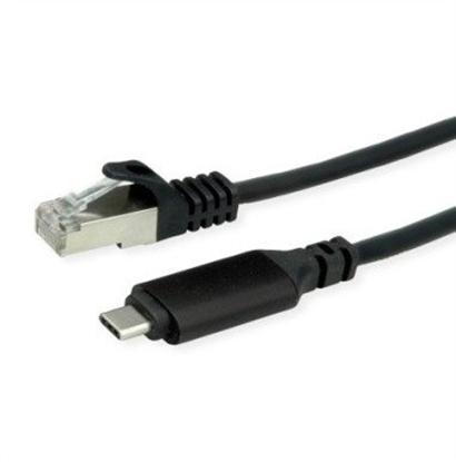 Picture of Roline USB 3.2 Gen 2 to Gigabit Ethernet Cable Converter, black, 2 m