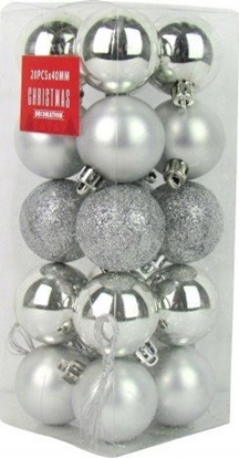 Attēls no Koopman Bombki na choink witeczne srebrne zestaw 20 szt