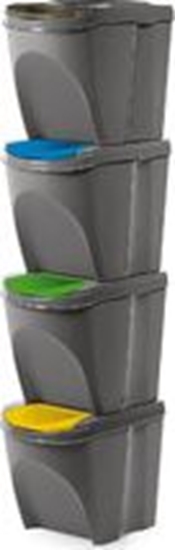 Picture of Kosz na mieci SortiBox Sortibox do segregacji 4 x 25L szary (IKWB25S4-405U)