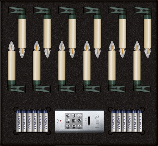 Picture of Krinner Superlight Bavaria Mini Flame 12 pcs. Set Ivory