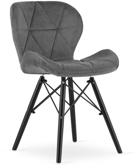 Picture of Krzeso LAGO Aksamit - szare / nogi czarne x 1
