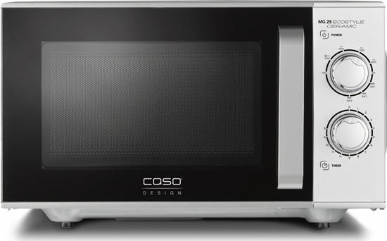 Изображение Kuchenka mikrofalowa Caso | Ceramic Microwave Oven with Grill | MG 25 Ecostyle | Free standing | 25 L | 900 W | Grill | Srebrny