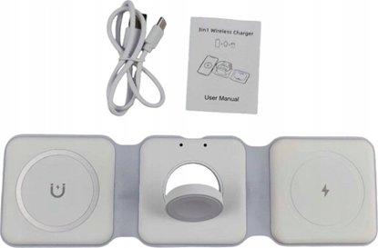 Изображение adowarka ECOBOX ADOWARKA MAGSAFE bezprzewodowa BIAY 3w1 15W