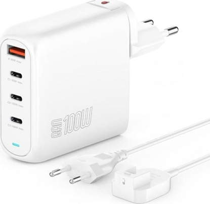 Attēls no adowarka 4smarts 4smarts Ladegerät GaN Flex Pro 100W 3 USB-C+1 USB-A, weiß
