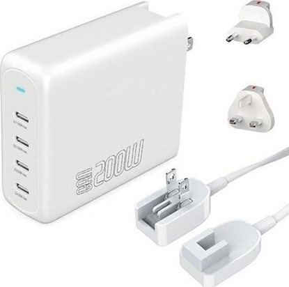 Attēls no adowarka 4smarts 4smarts Ladegerät GaN Flex Pro 200W 4 USB-C, weiß