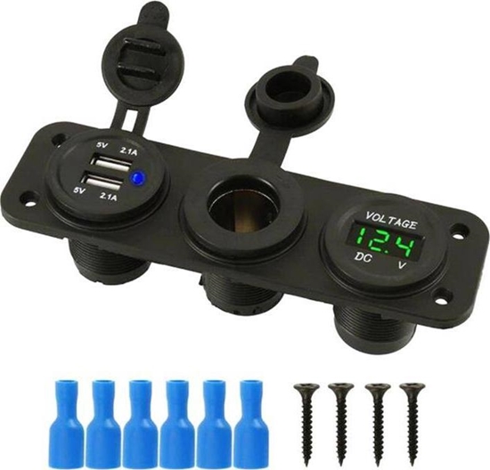 Picture of adowarka Aptel GNIAZDO ZAPALNICZKI SAMOCHODOWEJ USB 5V 2.1A czarny PLS37A