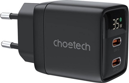 Attēls no adowarka Choetech adowarka sieciowa GAN USB-C-USB-C Choetech PD6051 (czarna)
